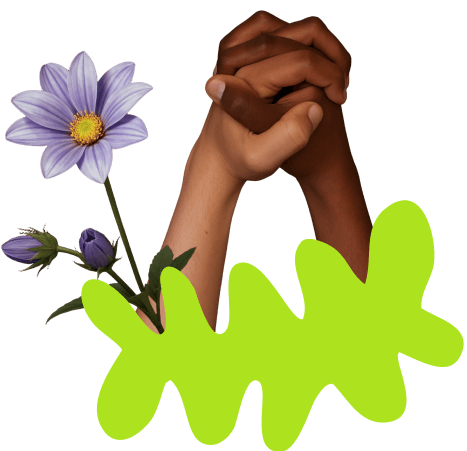 Ilustración de crecimiento personal - manos entrelazadas